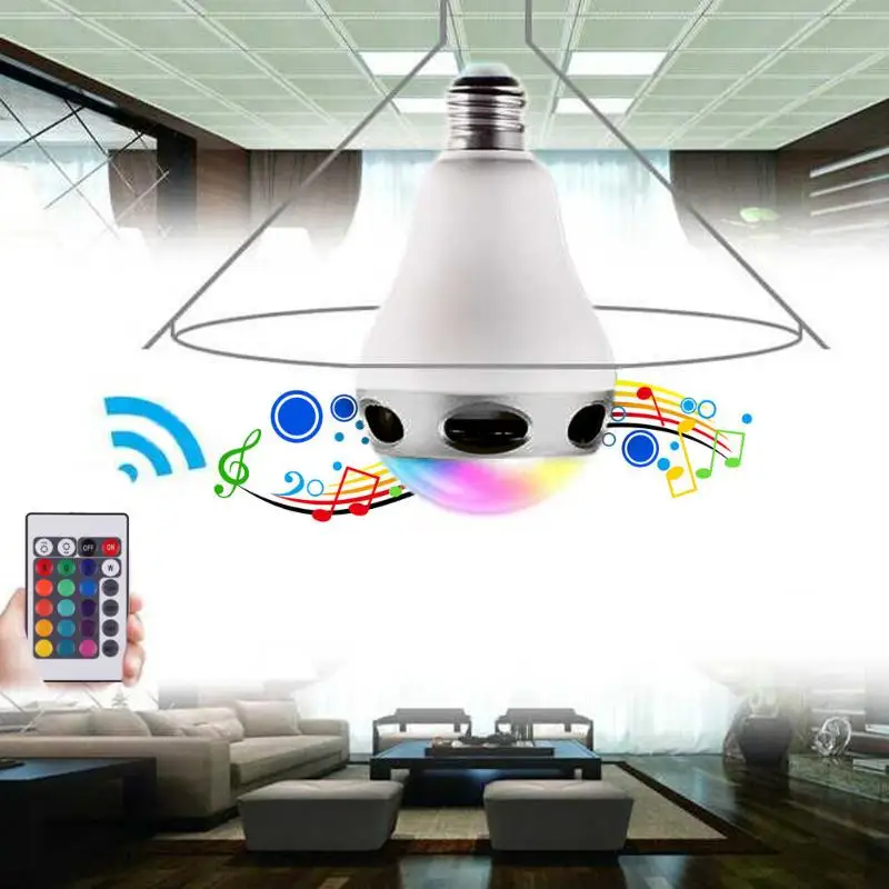 

Free Shipping New Bluetooth Control Music Audio Speaker 15M Wireless Receiving Range LED Color Bulb Light Lamp E27 NG4S