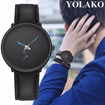 

YOLAKO Brand Men Ultra Thin Business Watch Luxury Leather Male Clock Quartz Wrist Watch Relogio Masculino Hot Selling