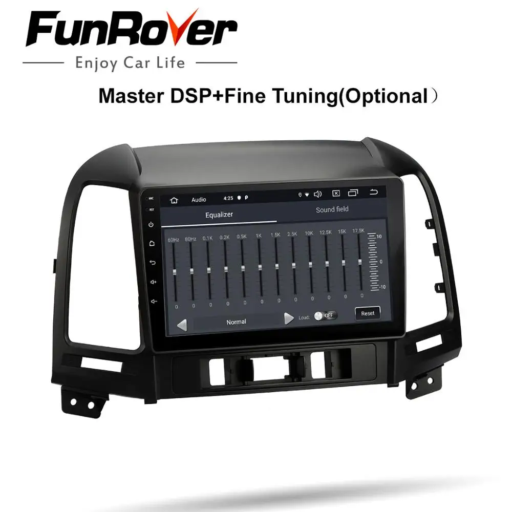 Clearance FUNROVER android 9.0 2.5D+IPS car dvd gps multimedia player For Hyundai Santa Fe 2005-2012 radio navigation navi stereo DSP RDS 3