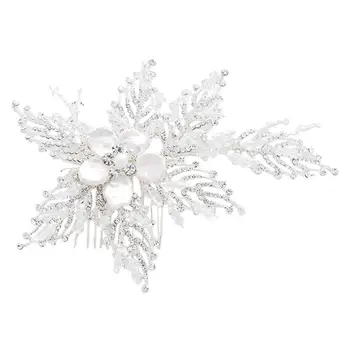 

1pcs Crystal Hair Combs Bride Exquisite Flower Headdress Hairpin Wedding Dress Accessories Hair Side Comb for Prom Banquet Party