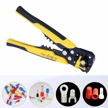 

Wire Cutter Stripper Cable Cutter Crimper Automatic Wire Stripping Cutting Pliers Tool for Industry Mechanic Electrician(Yellow)