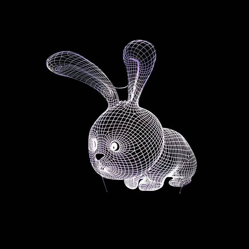 

YIMIA Creative Motion Sensor 3D Led Night Lights Lamps Rabbit Hare Bunny 7 Color Home Table Party Decor Lamps Children Kid Gifts