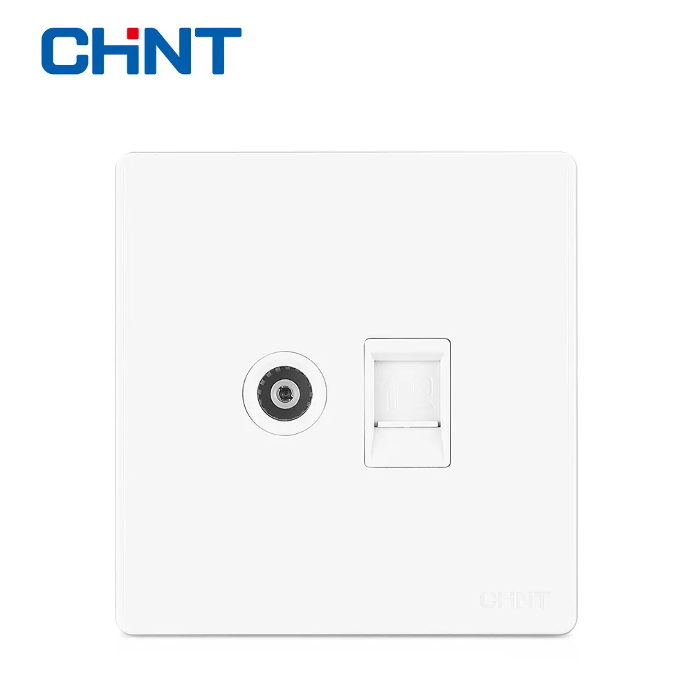 

CHINT Electric TV Computer Socket NEW2D Ivory White Panel Switch Socket Connect