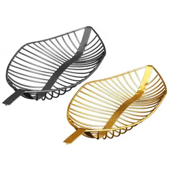 

Nordic Style Iron Tray Leaf Shaped Fruit Basket Simple Candy Snack Storage Basket Living Room Table Fruit Plate Decoration