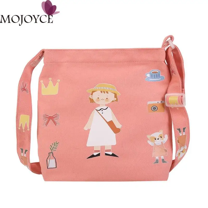 

2019 New Girls Small Casual Wild Simple Graffiti Cartoon Canvas Shoulder Crossbody Bags Women Messenger Shopping Handbags