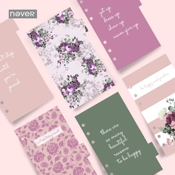 

Rose Series A6 Planner Dividers Index Pages for Filofax Spiral Notebook filler diary 6 Sheets For Student Bookmark