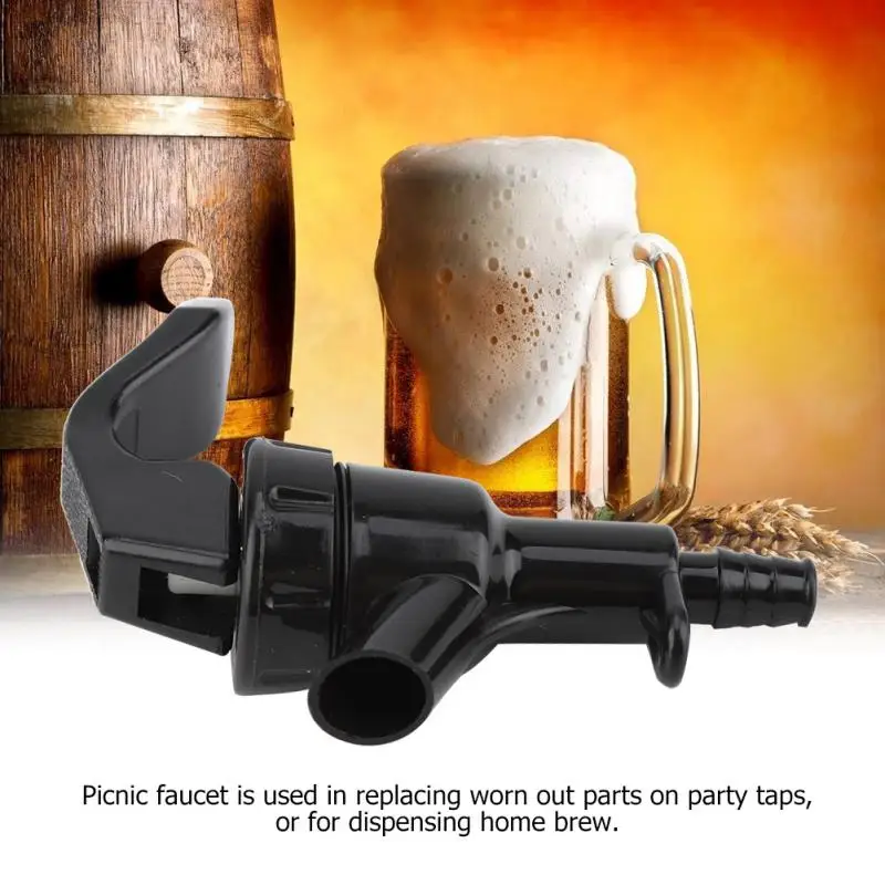 

Plastic Picnic Squeeze Faucet Tap for Beer Brewing Beer Keg Tap Homebrew Soda Liquid Dispenser Tap Black Plastic Brewing Tap