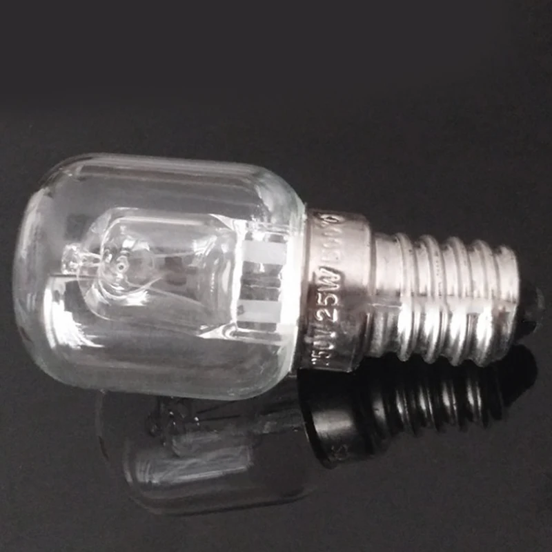MMFC-E14 высокотемпературная Лампа 500 градусов 25 Вт галогенная пузырьковая лампочка для духовки E14 250V 25W кварцевая лампа