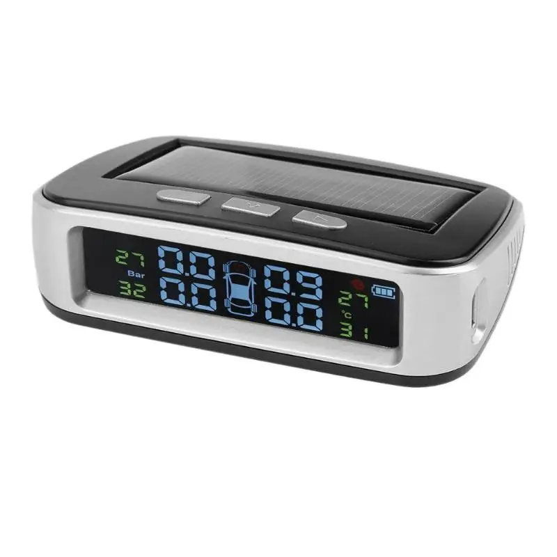 Smart Solar TPMS Car Tire Pressure Monitor System Solar Power with 4 Internal Sensors Car Wheel Security Alarm Systems