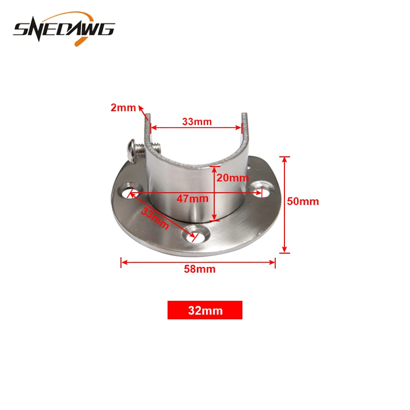 2 шт 25 мм/32 мм труба фланцевый кронштейн из нержавеющей стали U тип фланцевый кронштейн розетка настенное крепление ткань стойка труба кронштейн