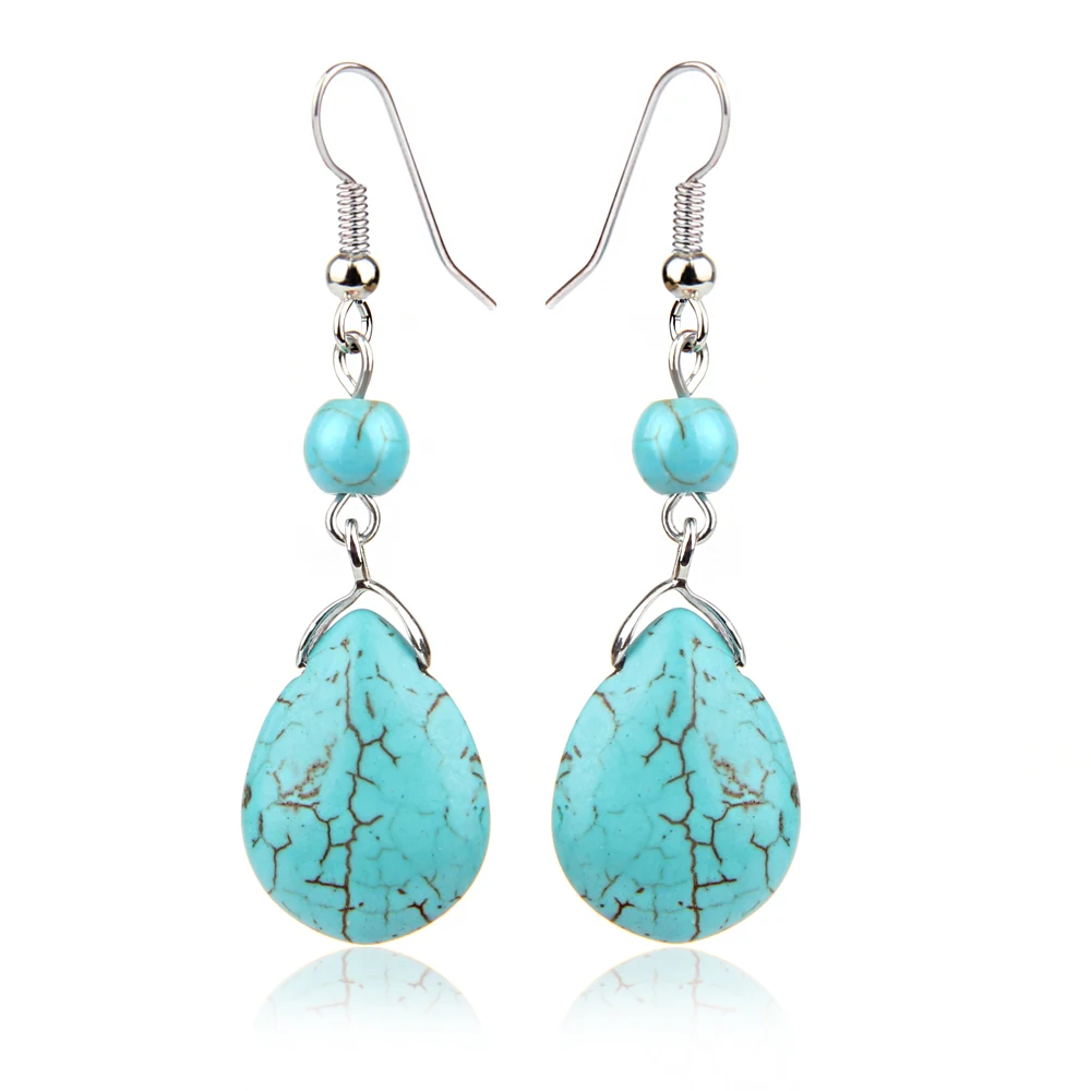 

Retro Simple Drops Natural Stone Earrings Featured Texture Stone Earrings