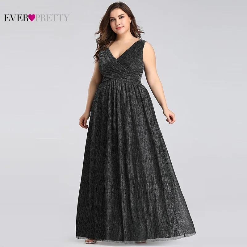 

Plus Size Mother Of The Bride Dresses Long A-Line V-Neck Sleeveless Sexy Black Wedding Party Dresses Vestidos De Novia 2019