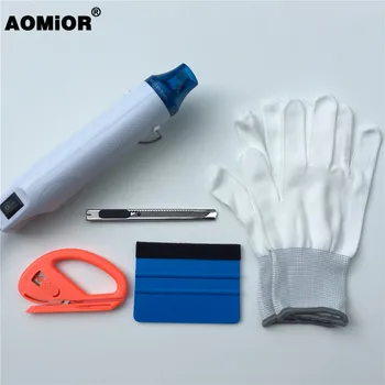 

110V/220V Electric Hot Air Heat Gun+Felt Scraper Squeegee+Vinyl Cutter+Warpping Knife+Gloves Car Vinyl Film Wrapping Tools