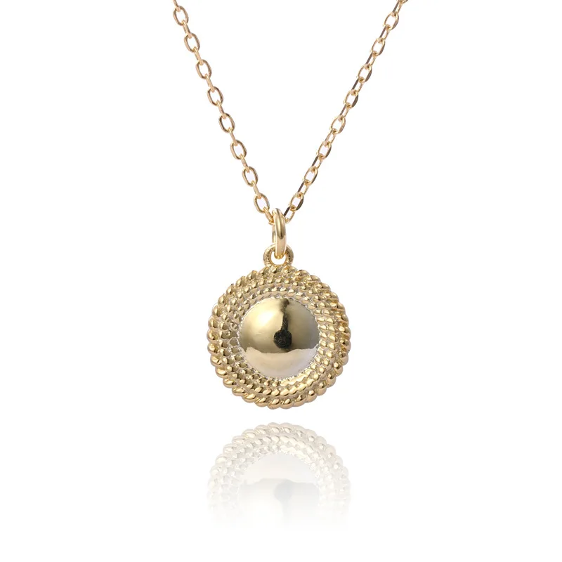 Цена по прейскуранту завода 925 серебро Мода Минимализм нежный круглое очарование ожерелье ювелирные украшения для женщин