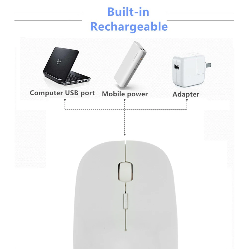 Беспроводная мышь CHUYI 2 4G Bluetooth 4 0 перезаряжаемая двойной режим тихая игровая для