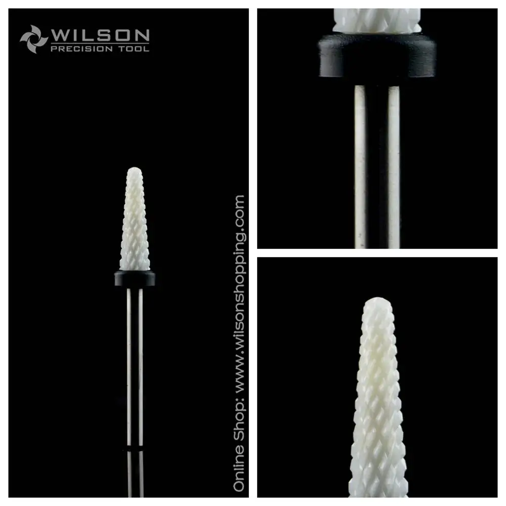 4,00 мм конус бит-Уилсон Белый керамический сверло для ногтей(6100364 6100365 6100366 6100367