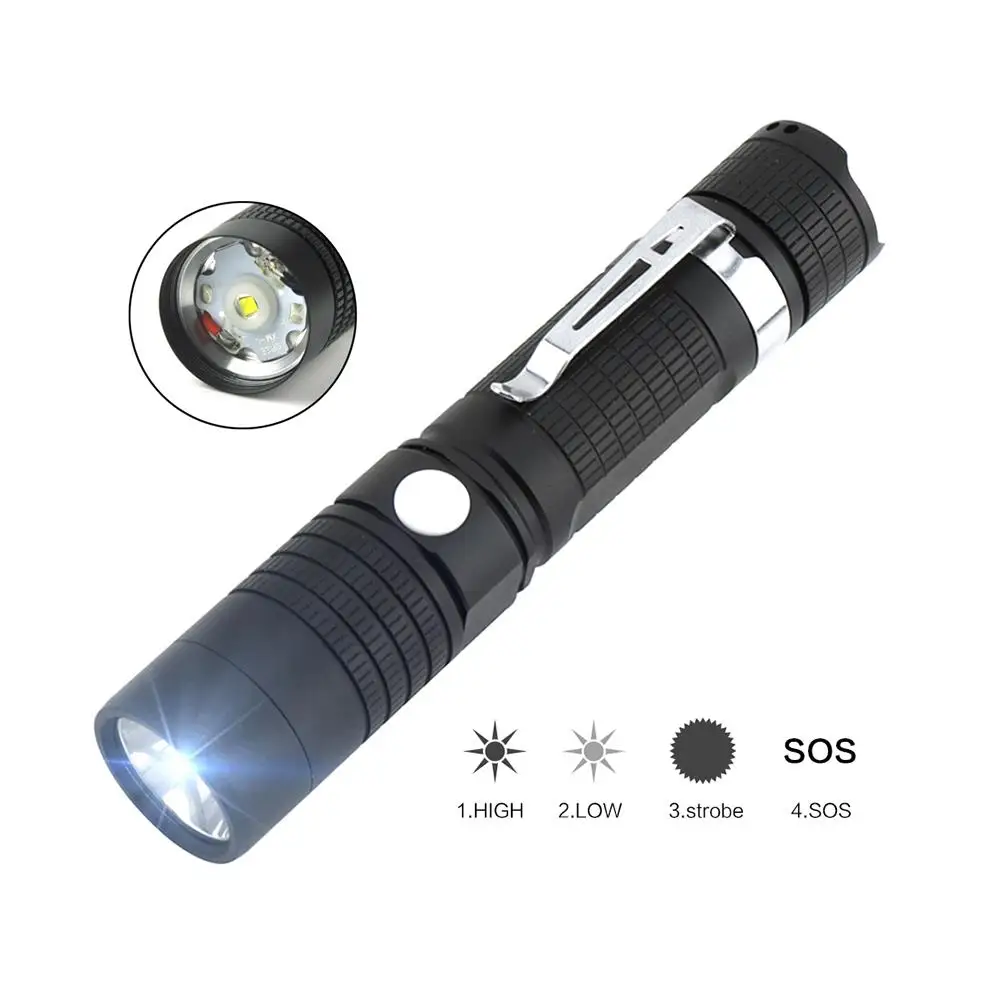 

XML L2 LED Flashlight 4-Mode Portable Mini Torch USB Charger Light Power Bank Lantern Lamp by 18650 Battery