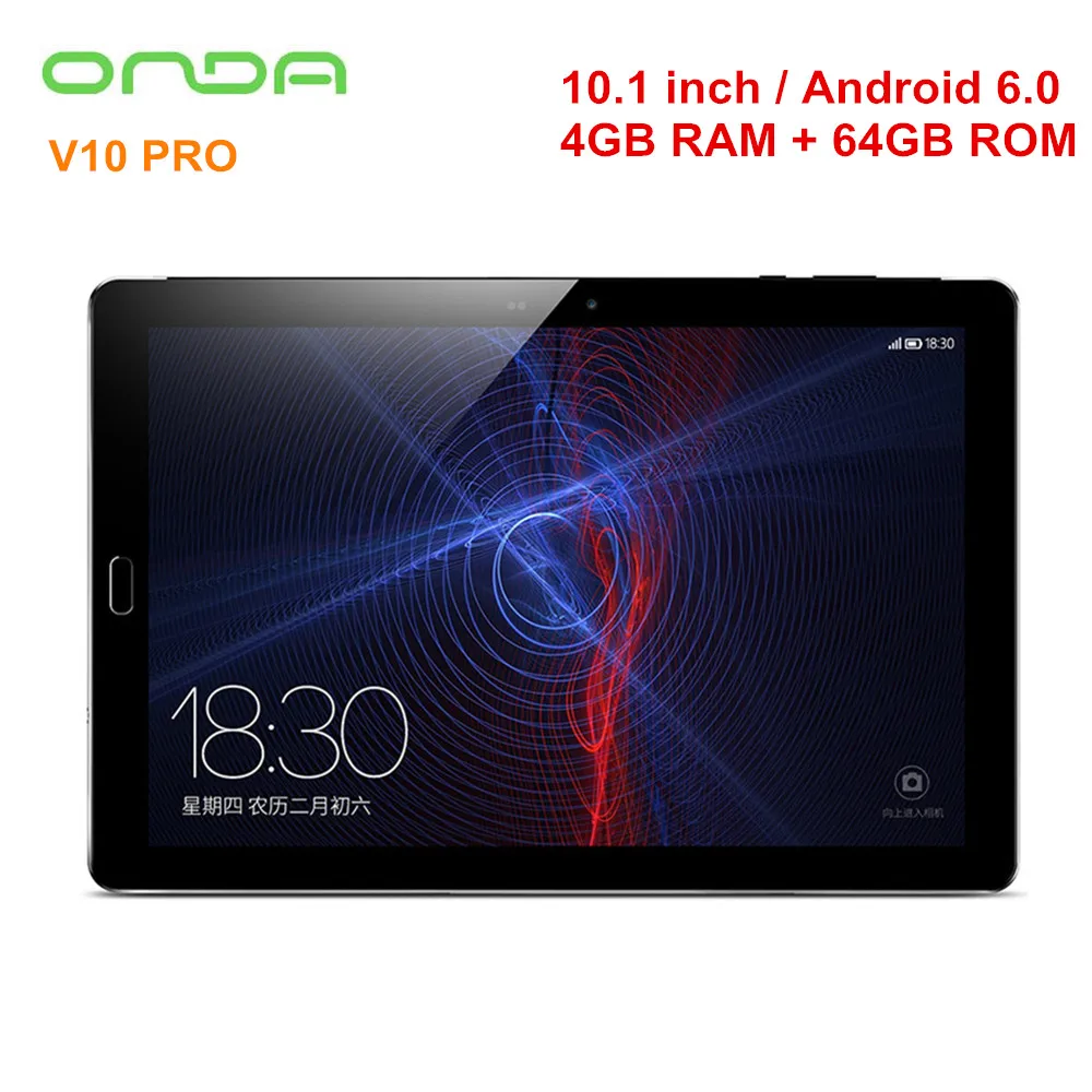 

Onda V10 PRO Tablet PC 10.1'' Android 6.0 MTK8173 Quad Core 2.0GHz 4GB 64GB Dual Camera 2.4G/5GHz Dual Band WiFi 8MP GPS Tablets
