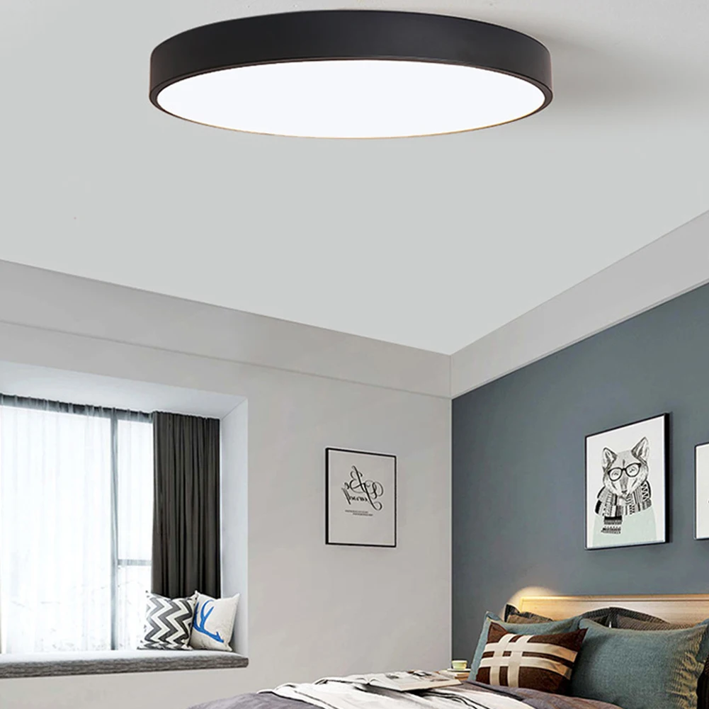 Светодиодный Macaron 11,8 дюймов 18 Вт 6000 К холодный белый круглый потолочный светильник, скандинавский плафон, лампа для спальни, гостиной, прихожей, кухни
