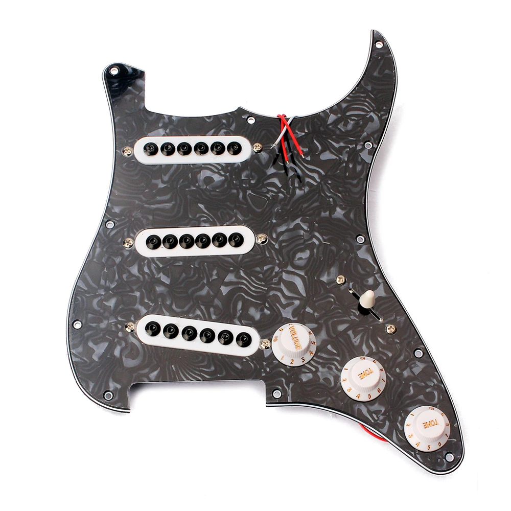 

Guitar Loaded Pickguard Black Flower SSS Loaded Prewired Pickguard For Electric Guitar