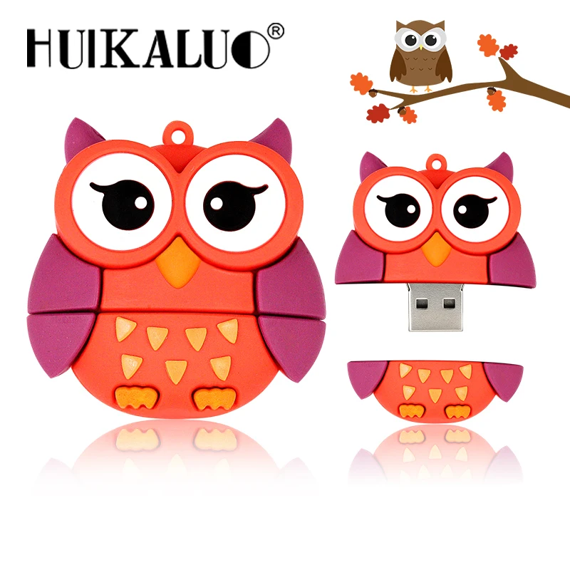 USB 2 0 Животное Мультфильм флеш накопитель флэш 128GB анимированный Флешка 64 gbпортативный память палка