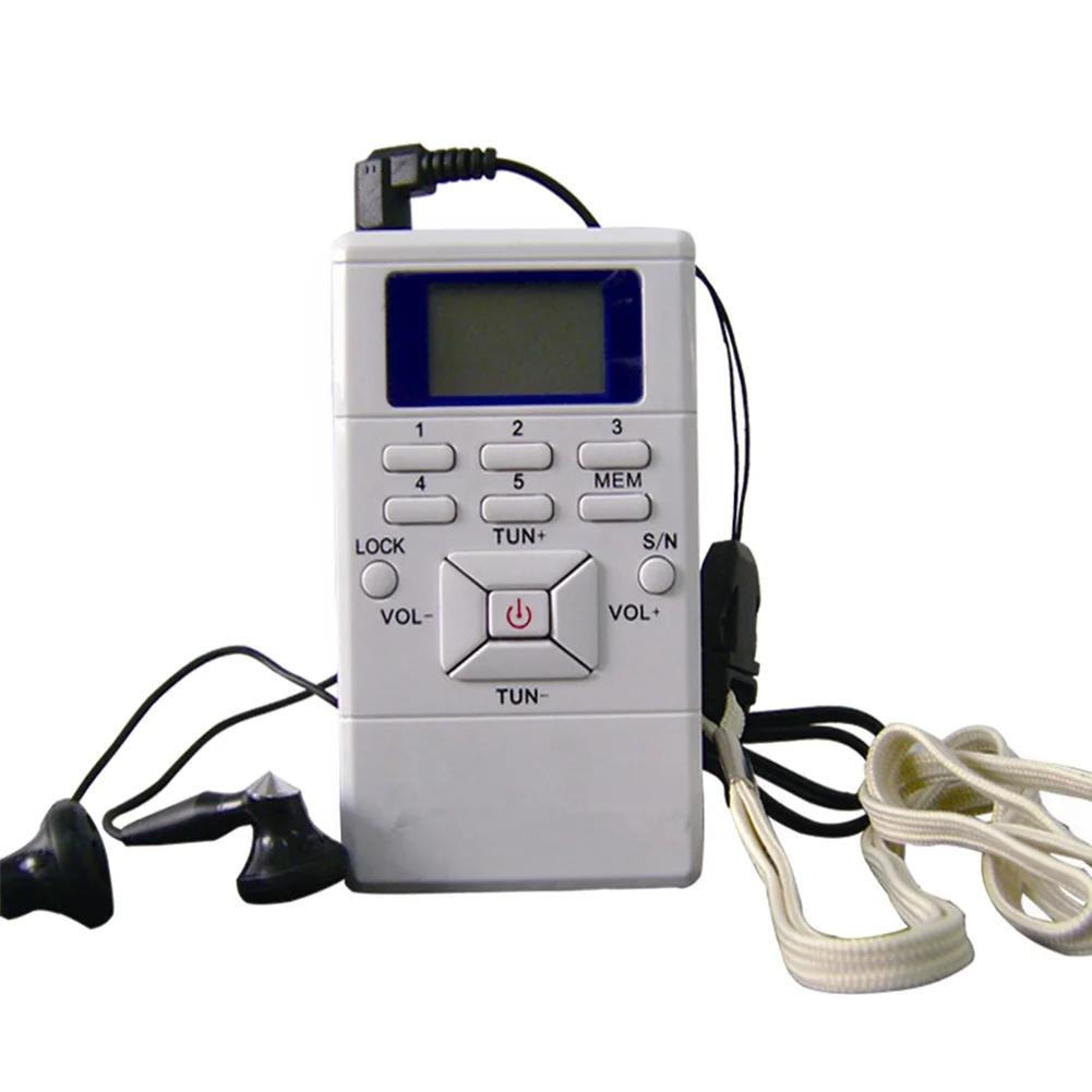 

Earphone Receiver Speaker Listening Test Portable Built-in Antenna Mini Digital Radio Music Player FM Dual Channel LCD Display