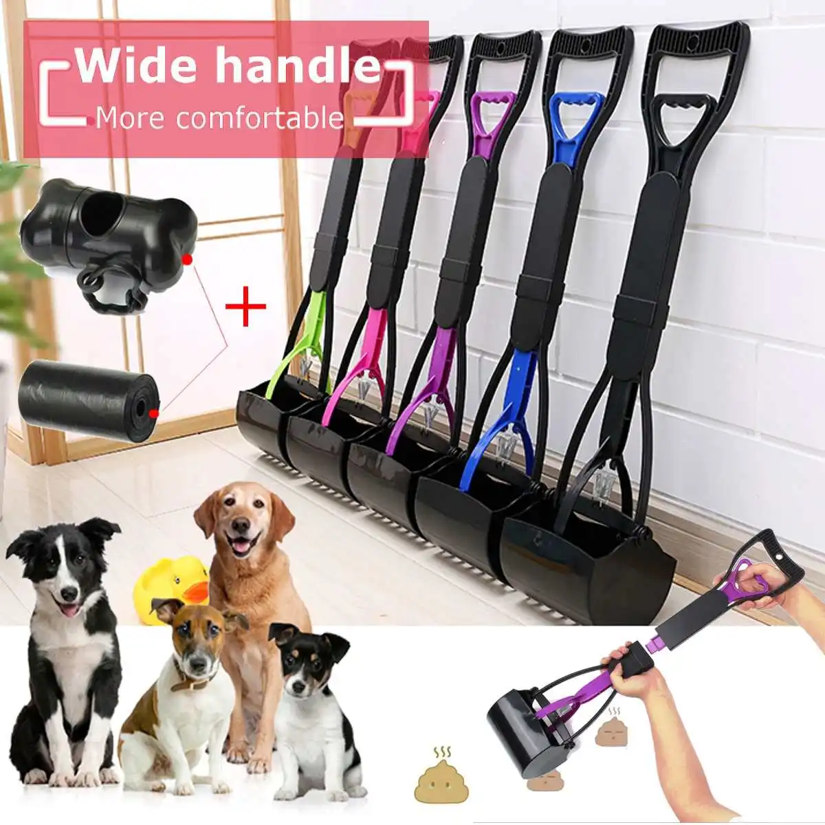Buy Outdoor Pet Pooper Scooper Long Handle Jaw Poop