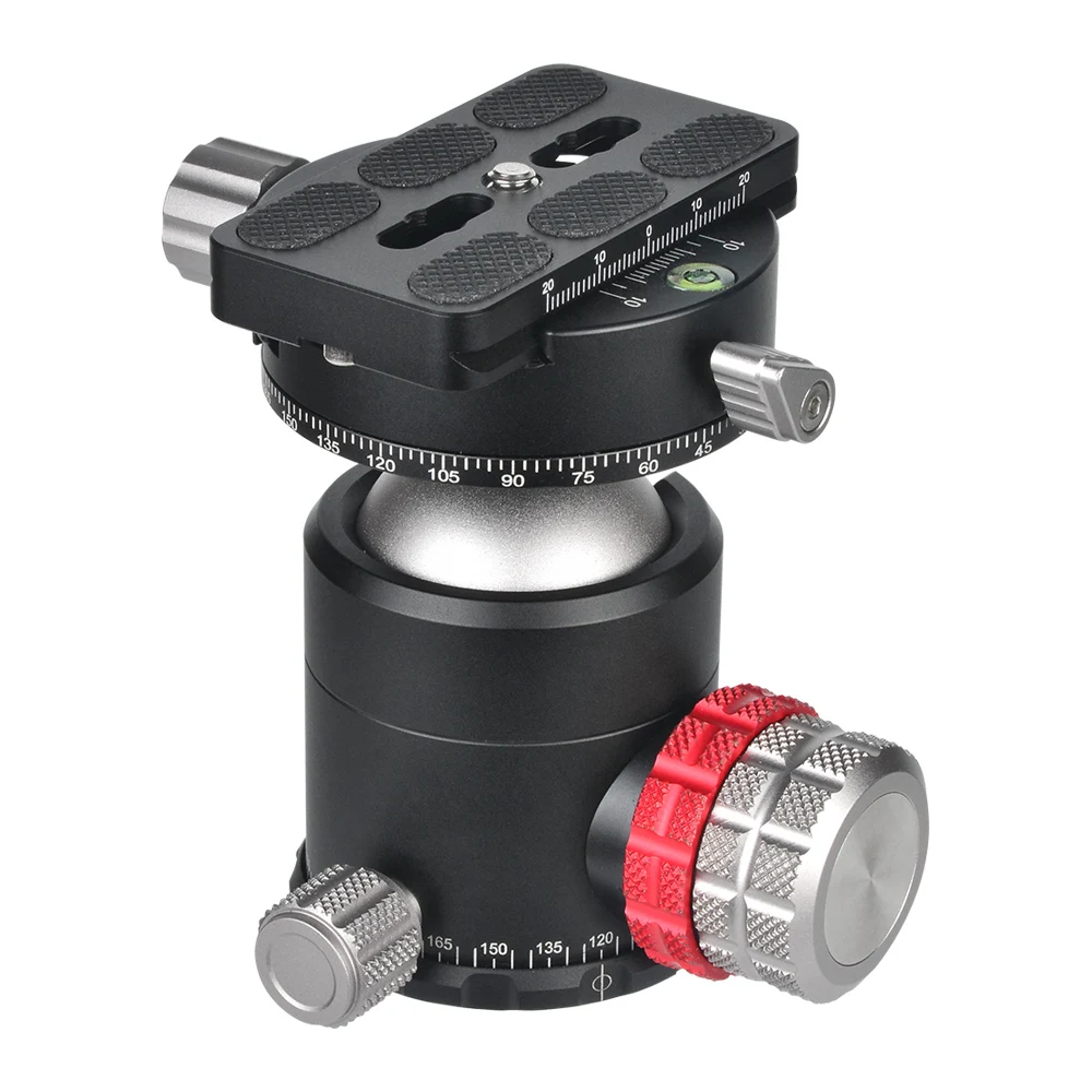 

Andoer H-40 Double Panoramic Head CNC Machining Ball Head Single U Notch for Tripod Monopod DSLR ILDC Cameras Max Load 20kg