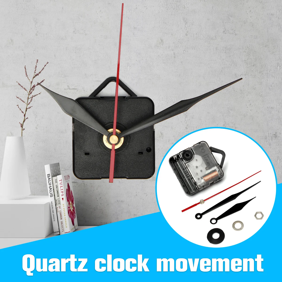 

10 PCS Quartz Clock Wall Movement Mechanism Black & Red Second Hand Repair Part Kit DIY