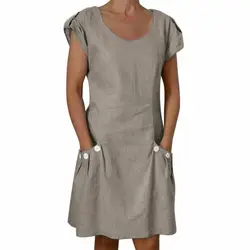 5XL негабаритных платье для женщин летние шорты рукавом тонкое с карманом 2019 сарафан женские, повседневные, Свободные рубашка платья для