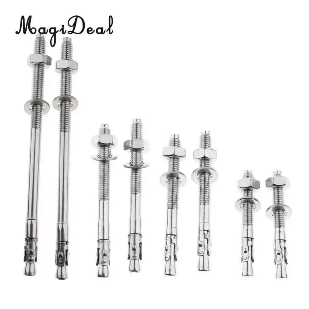 

2pcs Expansion Bolt Sleeve Anchors Screws Anchor Expansion Rings Eye Bolts for Climbing Caving Mountaineering
