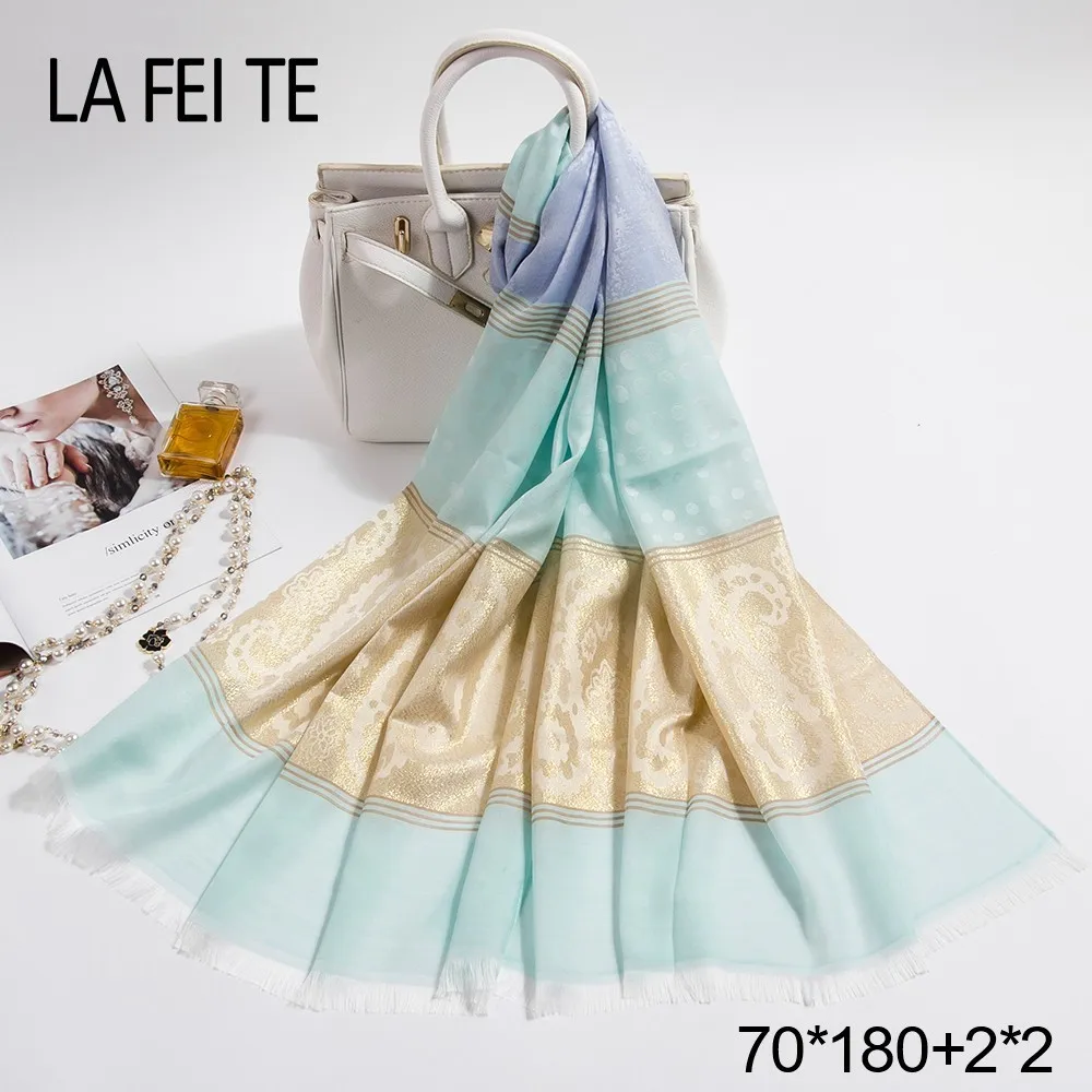 Длинные Саржевые шарфы из чистого шелка Wowan Foulard Femme палантины Платок шифоновый
