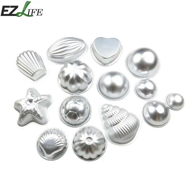 

DIY 3D Homemade Bathing Bath Bomb Molds Balls Sea Shell Aluminum Alloy Cake Pan Baking Mold Pastry Tool Accessory LQX6680