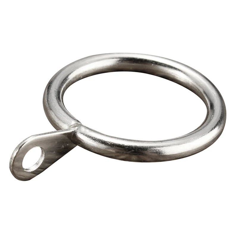 10x Metal Silver Window Shower Curtain Rod Rings Diameter 25mm