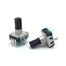 5pcs/lot 360 Degree Rotary Encoder EC12 RE12 Audio Encoder Coding 5Pin 24 Position With Push Button Switch Handle Length 15MM