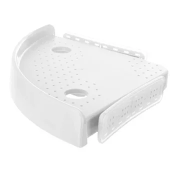 

New Corner Shelf Triple-cornered Bathroom Wall Corner Mount Storage Holder Rack Non-marking Shelf With Hooks Easy To Install