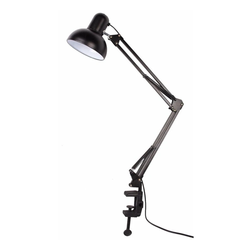  E27/E26 Led Bulb Lamps Table Black Desk Light AC85-265V Flexible Swing Arm Clamp Mount Lamp Office  - 32953444648