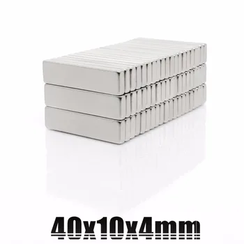 

20pcs 40 x 10 x 4 mm Big N35 Strong Rectangle Block Bar Fridge Magnets Rare Earth Neodymium applicable to Car Audi