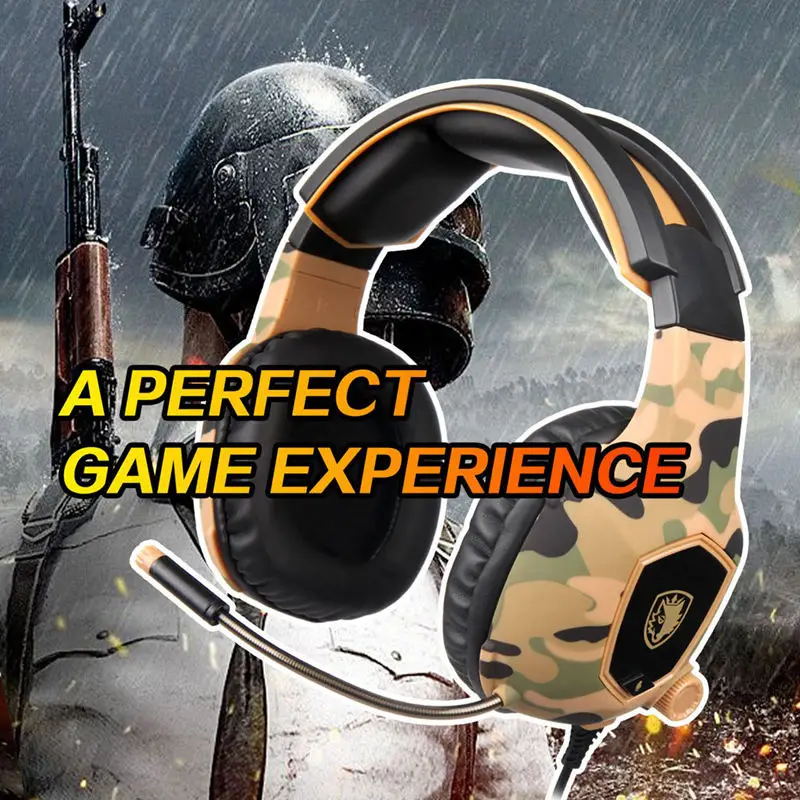 Sades камуфляж Sa818 компьютерные игровые наушники Pc Gamer гарнитура для Ps4 Новый Xbox One