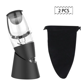 

2Pcs Hotsale New Red Wine Aerator Filter Magic Mug Quick Decanter Essential Gift Box Sets for Birthday Anniversary Party Travel