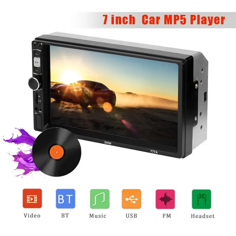 

7" Car Multi-media Player HD Touch Screen Car 2 Din Stereo BT FM Video MP5 Player Auto Radio Remote Control Player