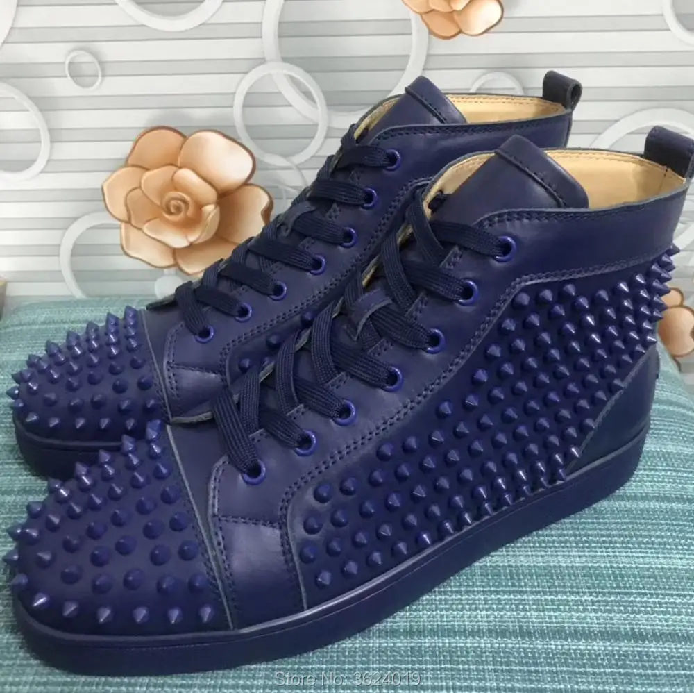 High Top Sneakers cl andgz Full Blue Lace Up spikes Whole