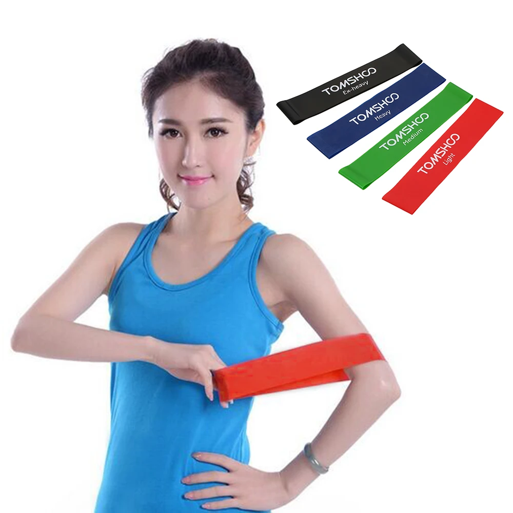 

TOMSHOO 4 Colors Exercise Resistance Loop Bands Gym Strength Training Loops Bands Workout Band Home Fitness Physical Therapy