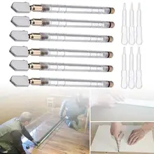 6 шт пластиковые ручки стекло резак с маслопровод стекло алмазный режущий инструмент Жесткий сплав дома DIY Зеркало для плитки ремонт режущие инструменты