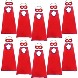 7-11 Y.O SPECIAL Child Red Capes And Masks Set Costumes Thanksgiving Red Costume SuperHero Cosplay Capes School Party 7-11 Y.O SPECIAL Child Red Capes And Masks Set Costumes Thanksgiving Red Costume SuperHero Cosplay Capes School Party