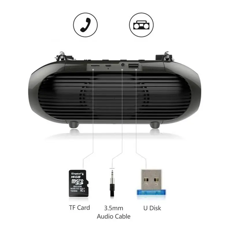 Bluetooth динамик с задним ремнем наружное портативное водонепроницаемое радио