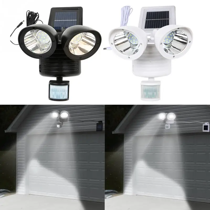 

solar garden light Powered 22LED Dual Head Flood Security outdoors Light PIR Motion Sensor Path Wall Lamps Emergency Floodlight