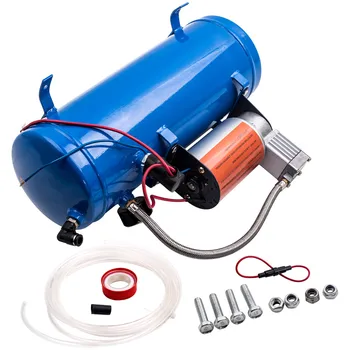 

AIR COMPRESSOR WITH 6L TANK FOR TRAIN HORNS MOTORHOME TIRES 12V DC 150PSI Kit Train Truck Horn