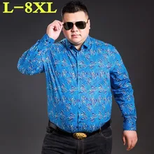 Размера плюс 8XL 7XL Длинные рукава хлопок легкий уход свободный покрой деловая обувь для мужчин; Повседневная рубашка качественное и комфортное нижнее белье