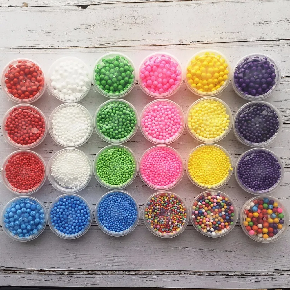 3Boxes Polystyrene Styrofoam Slime Box Foam Beads Snow Mud Particles Accessories Decorative Balls DIY Craft Supplies TOYS BEAD 5